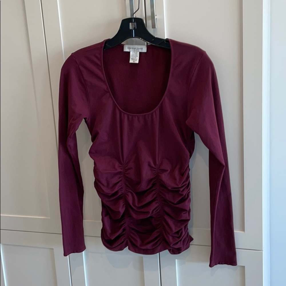 Long sleeve burgundy top
